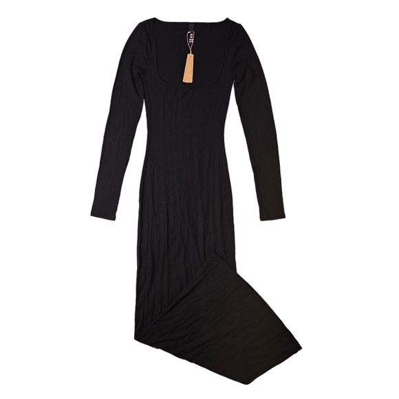 SKIMS Onyx Soft Lounge Long Sleeve Maxi Dress XS - Picture 3 of 6